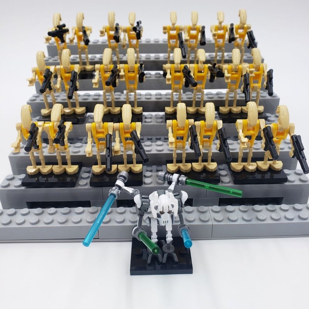 General Grievous with Battle Droid Army Custom Mini figures, Star Wars